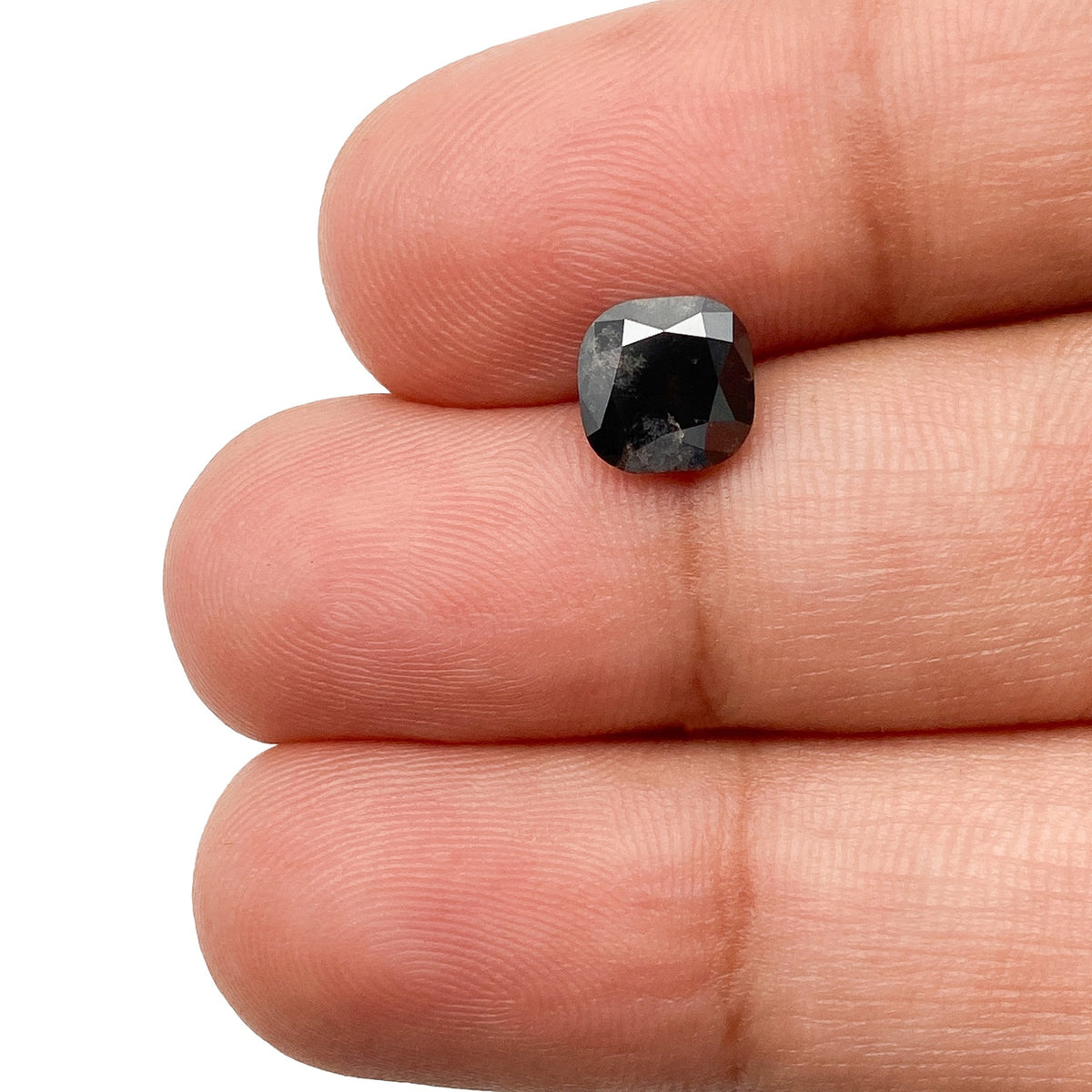 1.46ct | Salt & Pepper Cushion Shape Brilliant Cut Diamond - Modern Rustic Diamond
