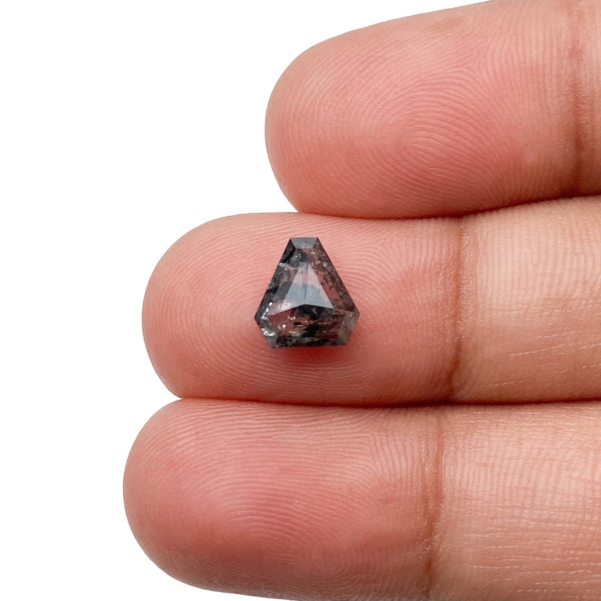 1.46ct | Salt & Pepper Shield Shape Rose Cut Diamond - Modern Rustic Diamond