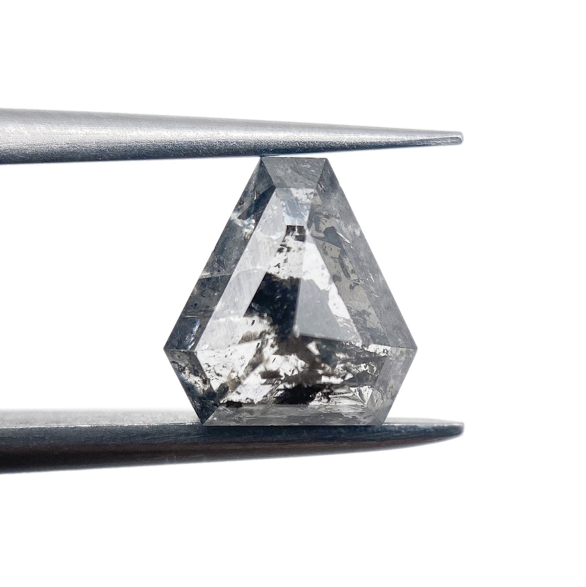 1.46ct | Salt & Pepper Shield Shape Rose Cut Diamond - Modern Rustic Diamond