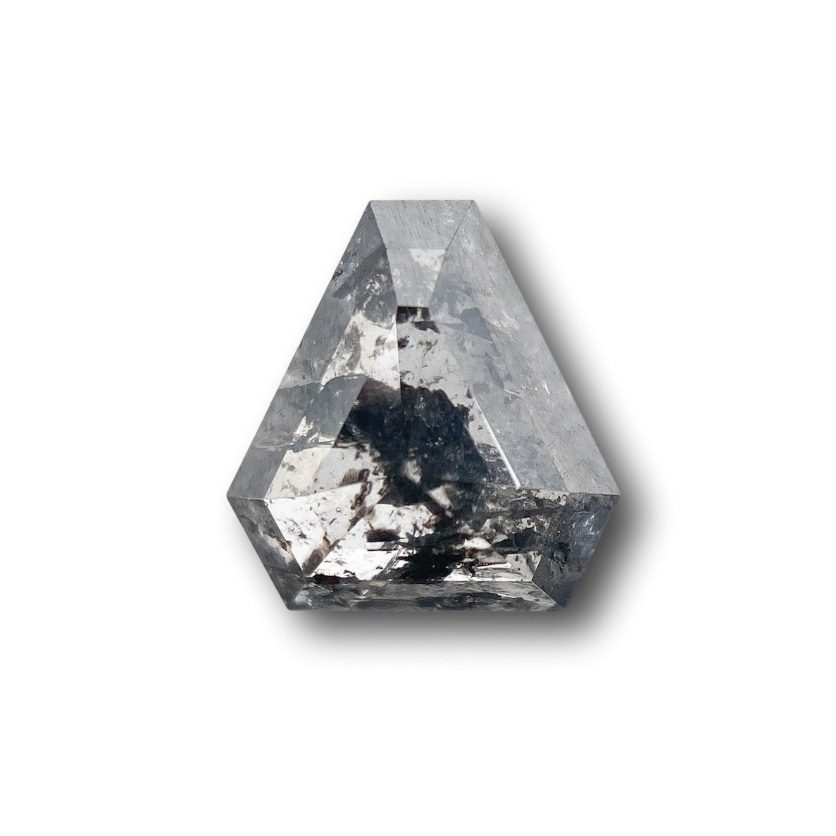 1.46ct | Salt & Pepper Shield Shape Rose Cut Diamond - Modern Rustic Diamond