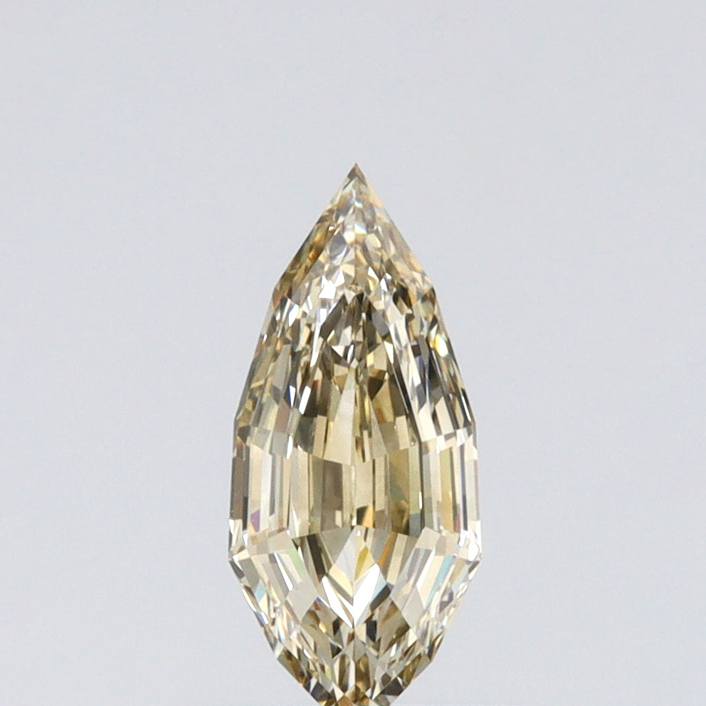 0.84ct | Fancy Light Brownish Yellow VS2 Pear Shape Lattice Cut Diamond (GIA) - Modern Rustic Diamond