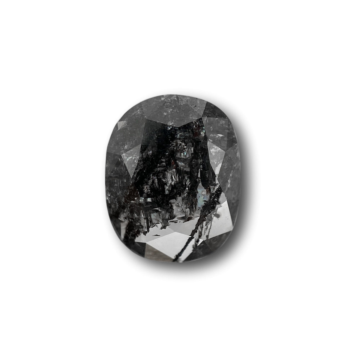 1.04ct | Salt & Pepper Cushion Shape Rose Cut Diamond - Modern Rustic Diamond