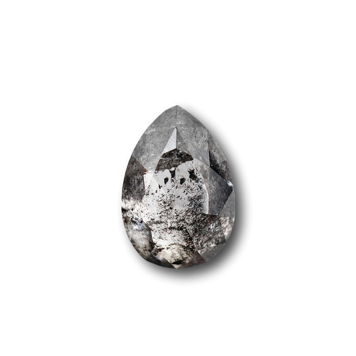 1.20ct | Salt & Pepper Pear Shape Rose Cut Diamond