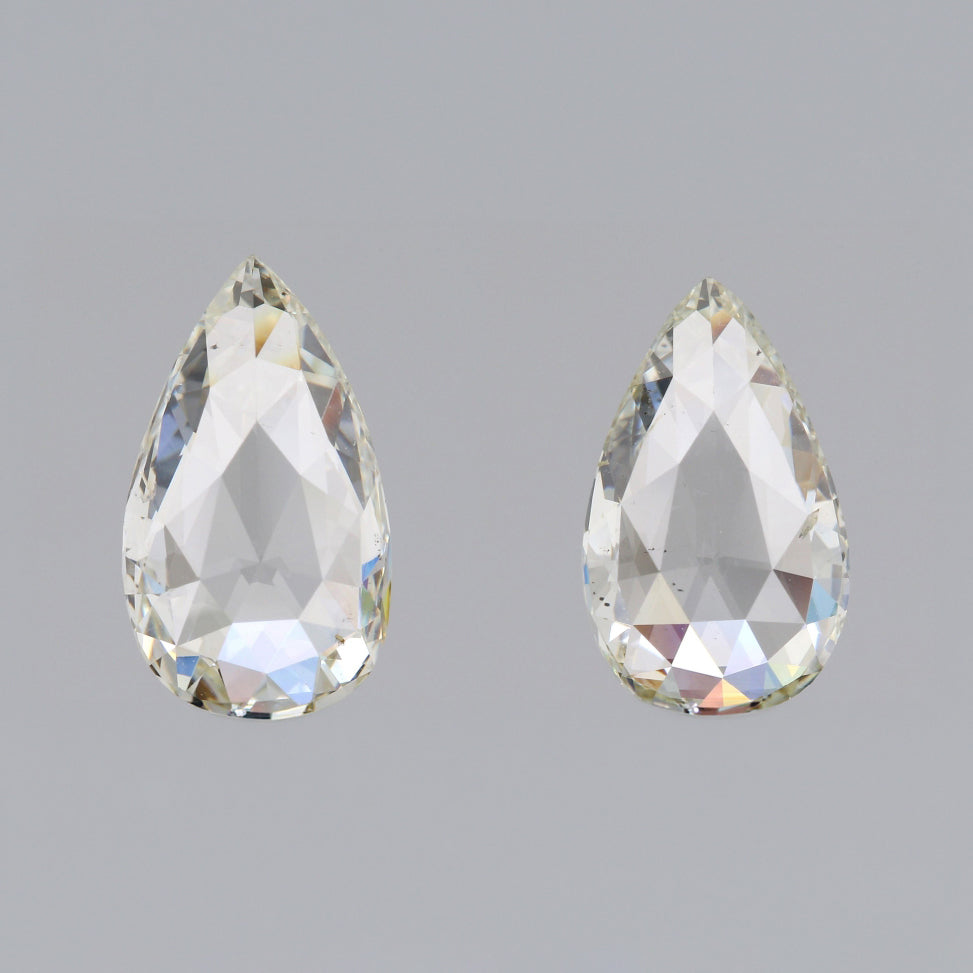 2.33cttw | K VS2 Pear Shape Rose Cut Diamond Matched Pair
