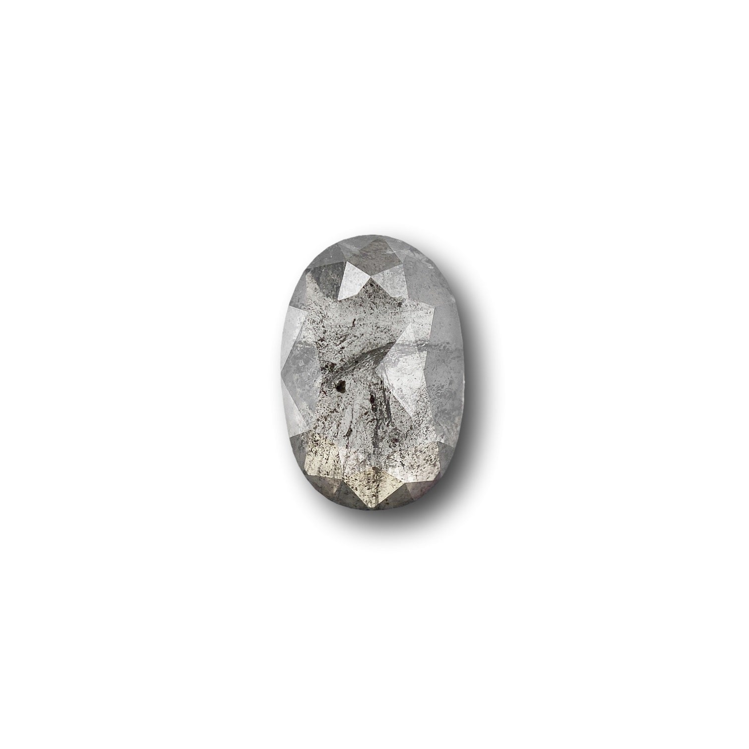 1.51ct | Salt & Pepper Oval Shape Rose Cut Diamond - Modern Rustic Diamond