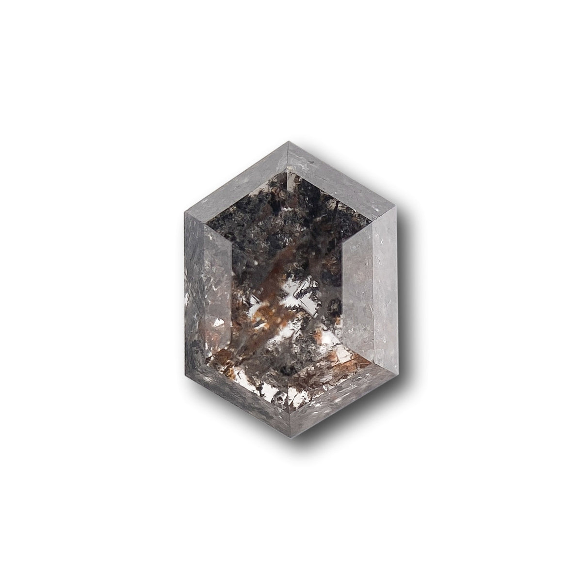 0.96ct | Salt & Pepper Hexagon Shape Rose Cut Diamond