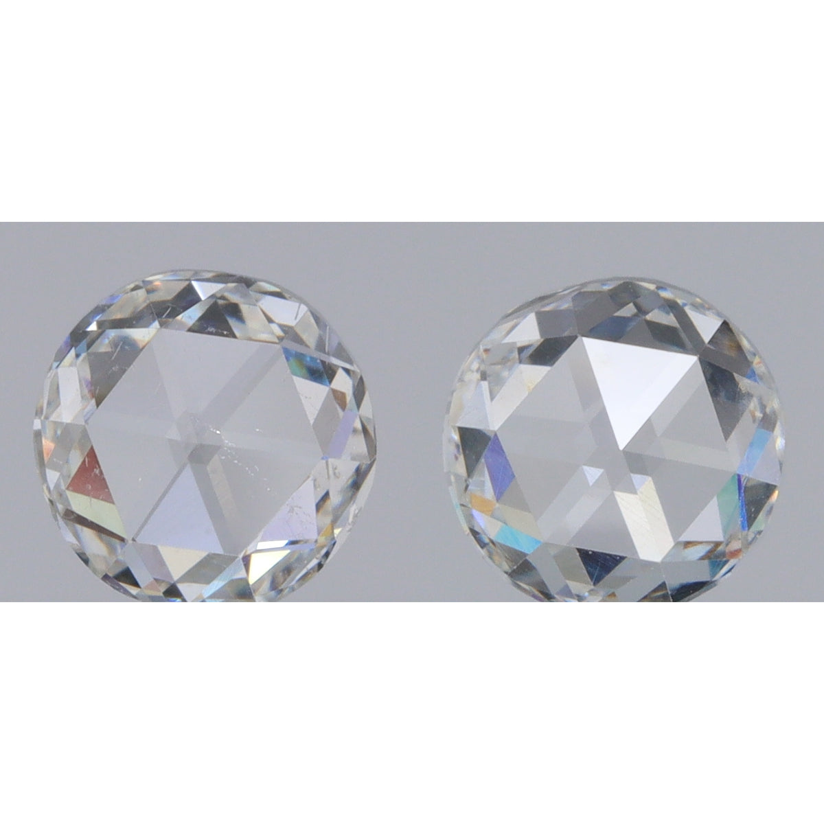0.95cttw | F-G VS-SI Round Shape Rose Cut Diamond Matched Pair - Modern Rustic Diamond