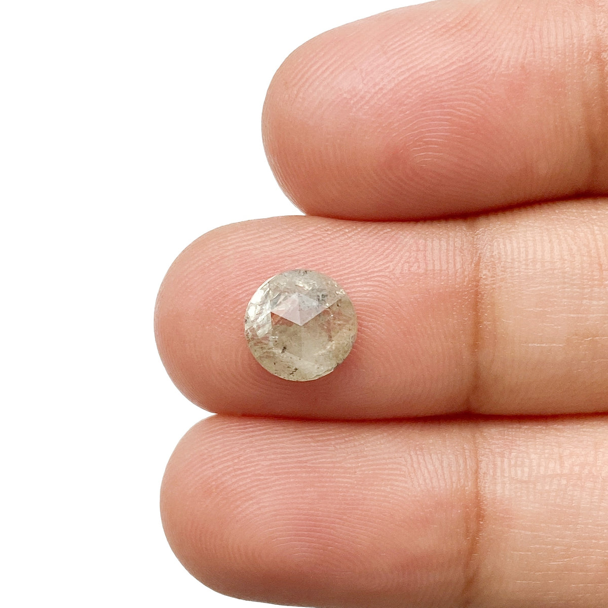 1.48ct | Salt & Pepper Round Shape Rose Cut Diamond - Modern Rustic Diamond
