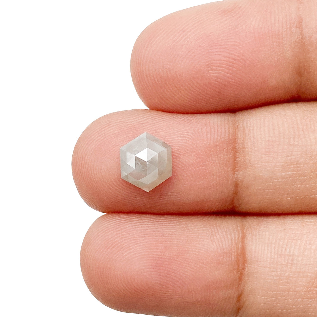 1.48ct | Rustic  Hexagon Shape Rose Cut Diamond - Modern Rustic Diamond