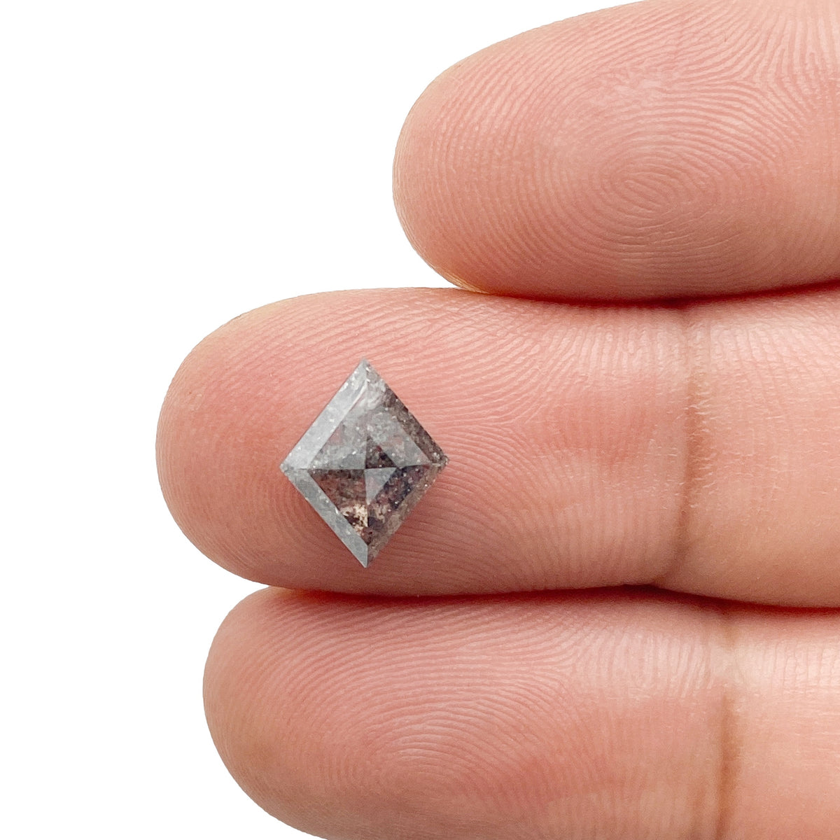 1.48ct | Salt & Pepper Lozenge Shape Rose Cut Diamond - Modern Rustic Diamond