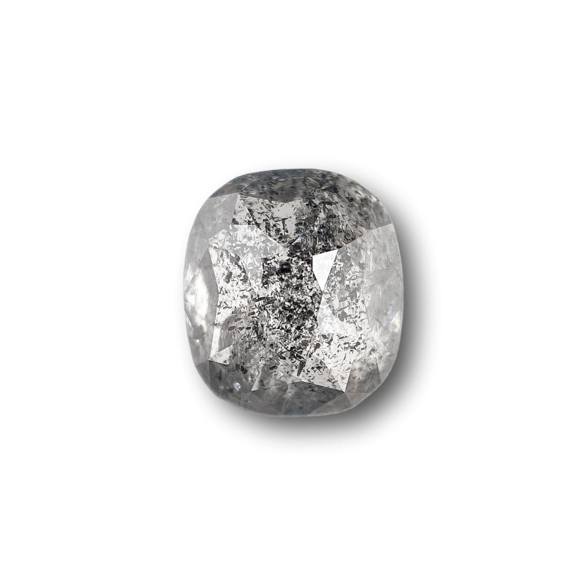 1.40ct | Salt & Pepper Cushion Shape Rose Cut Diamond