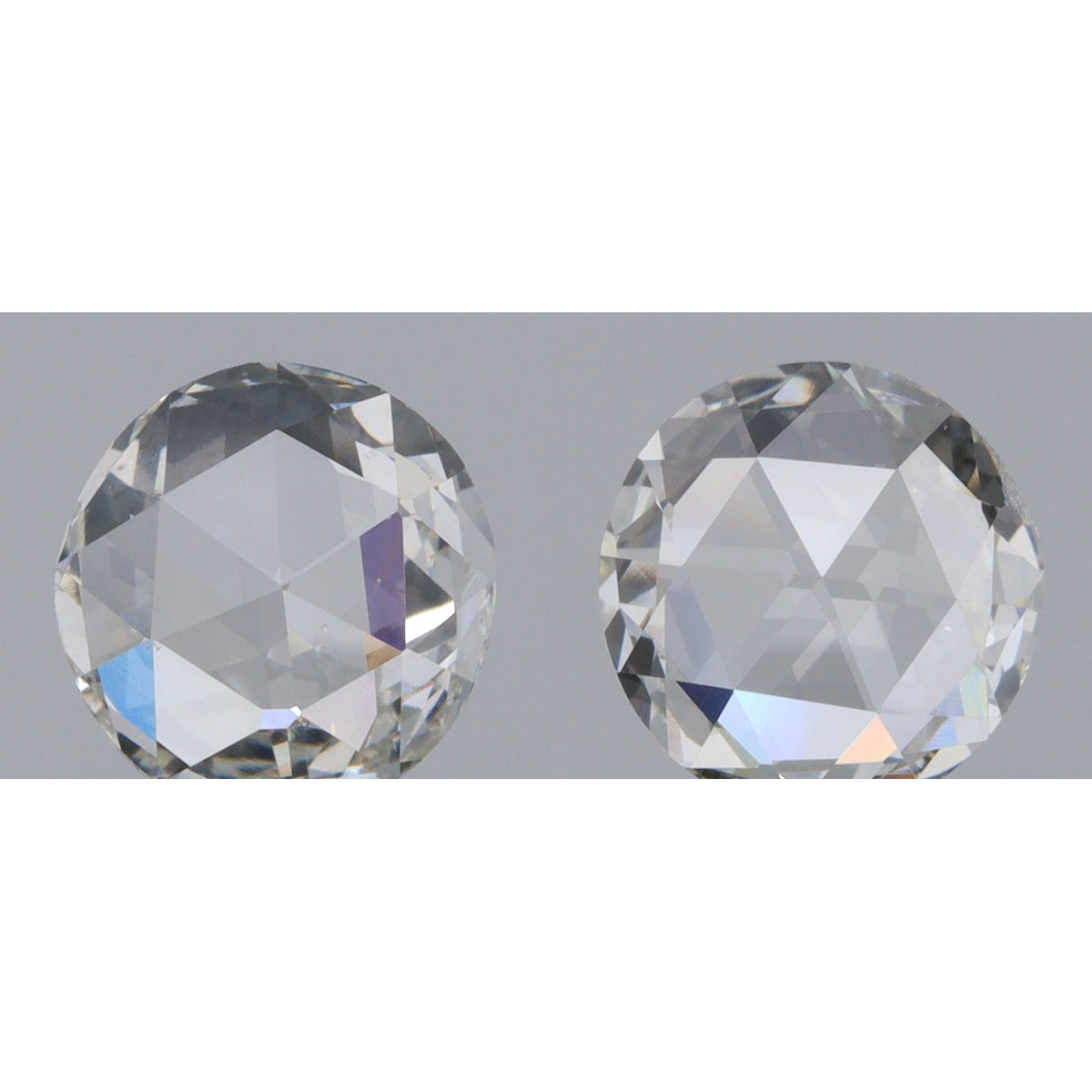 0.80cttw | H-I VVS Round Shape Rose Cut Diamond Matched Pair - Modern Rustic Diamond