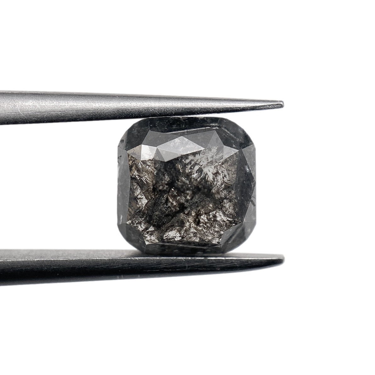 1.49ct | Salt & Pepper Cushion Shape Rose Cut Diamond - Modern Rustic Diamond