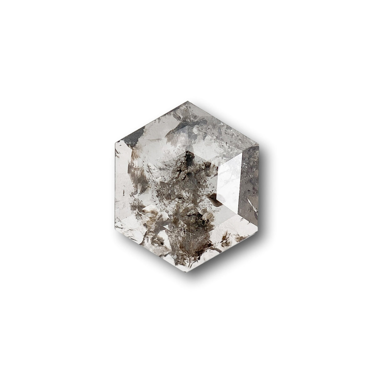0.83ct | Salt & Pepper Hexagon Shape Rose Cut Diamond