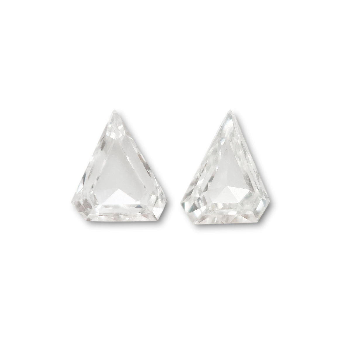 0.12cttw | H-I SI Shield Shape Step Cut Diamond Matched Pair - Modern Rustic Diamond