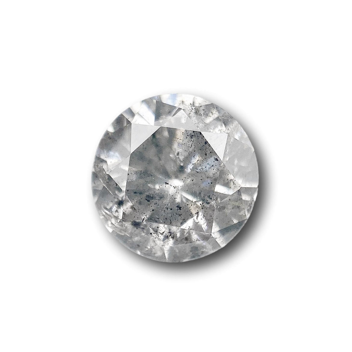 1.27ct | Salt & Pepper Round Shape Brilliant Cut Diamond