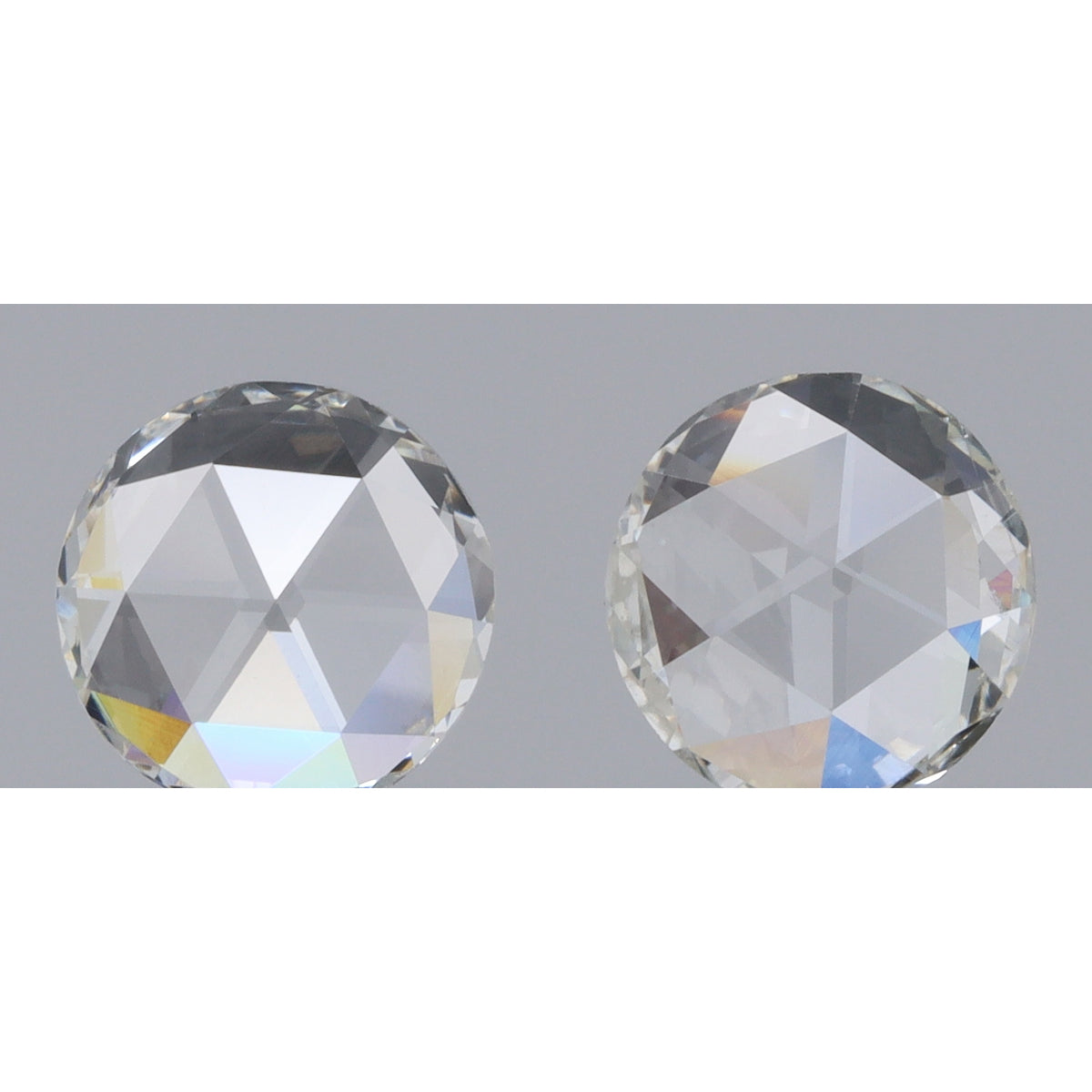 0.66cttw | H-I VS-SI Round Shape Rose Cut Diamond Matched Pair - Modern Rustic Diamond