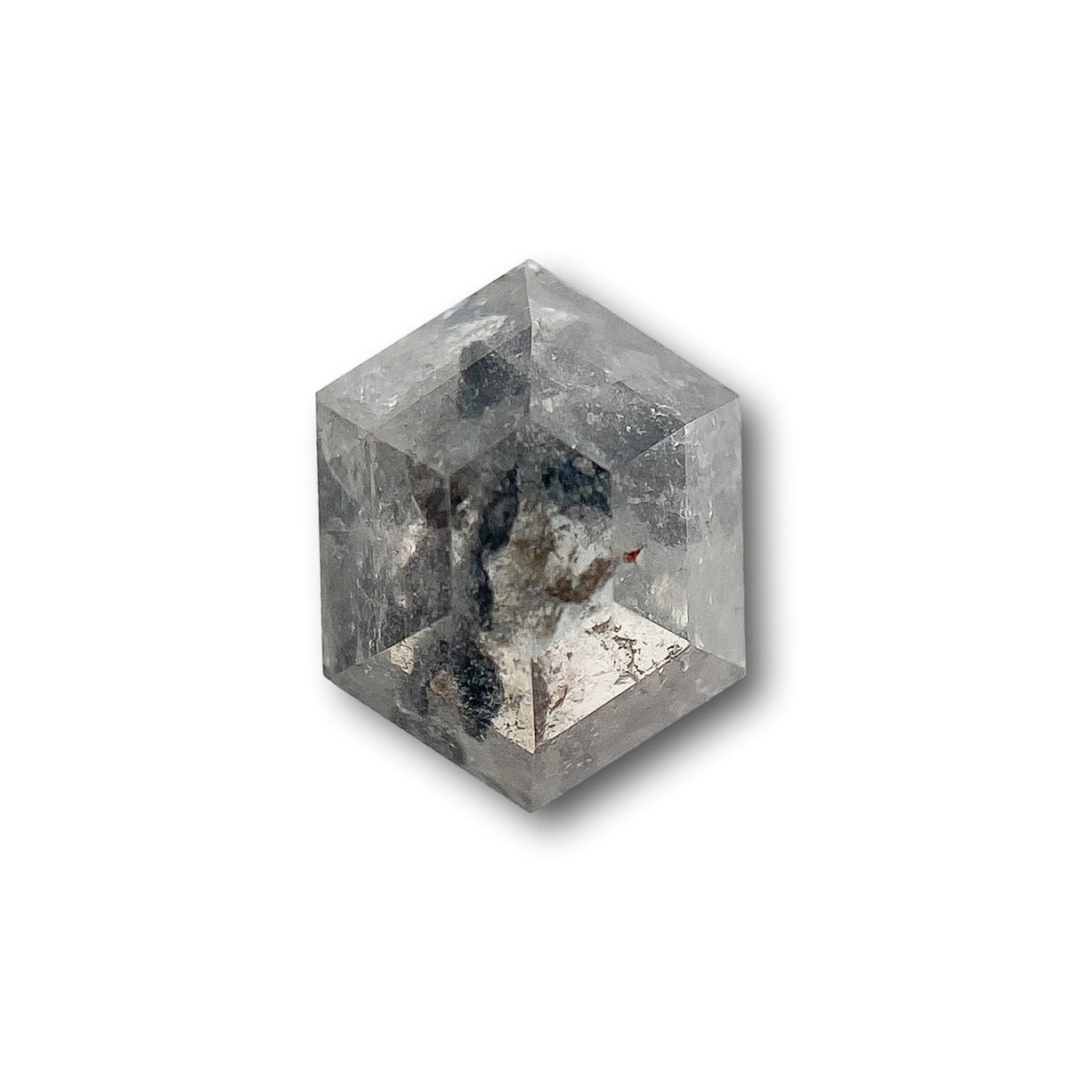 0.65ct | Salt & Pepper Hexagon Shape Rose Cut Diamond