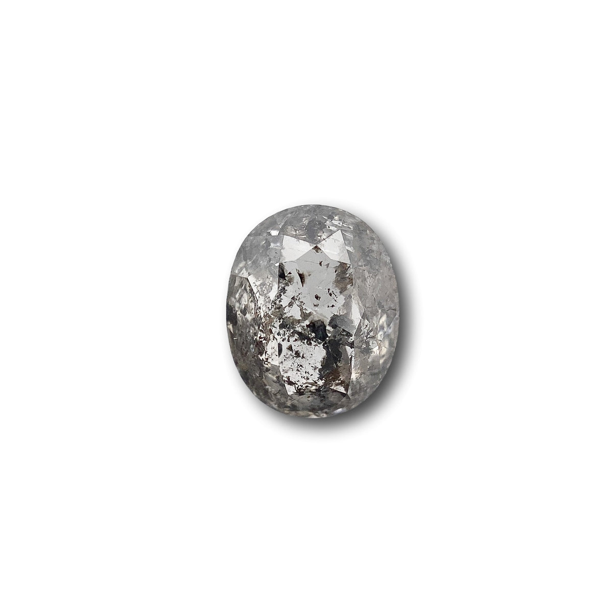 1.11ct | Salt & Pepper Oval Shape Rose Cut Diamond - Modern Rustic Diamond