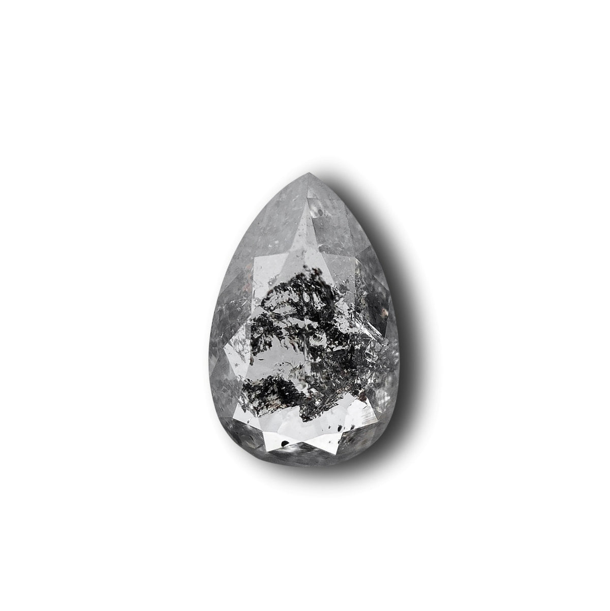 0.81ct | Salt & Pepper Pear Shape Rose Cut Diamond