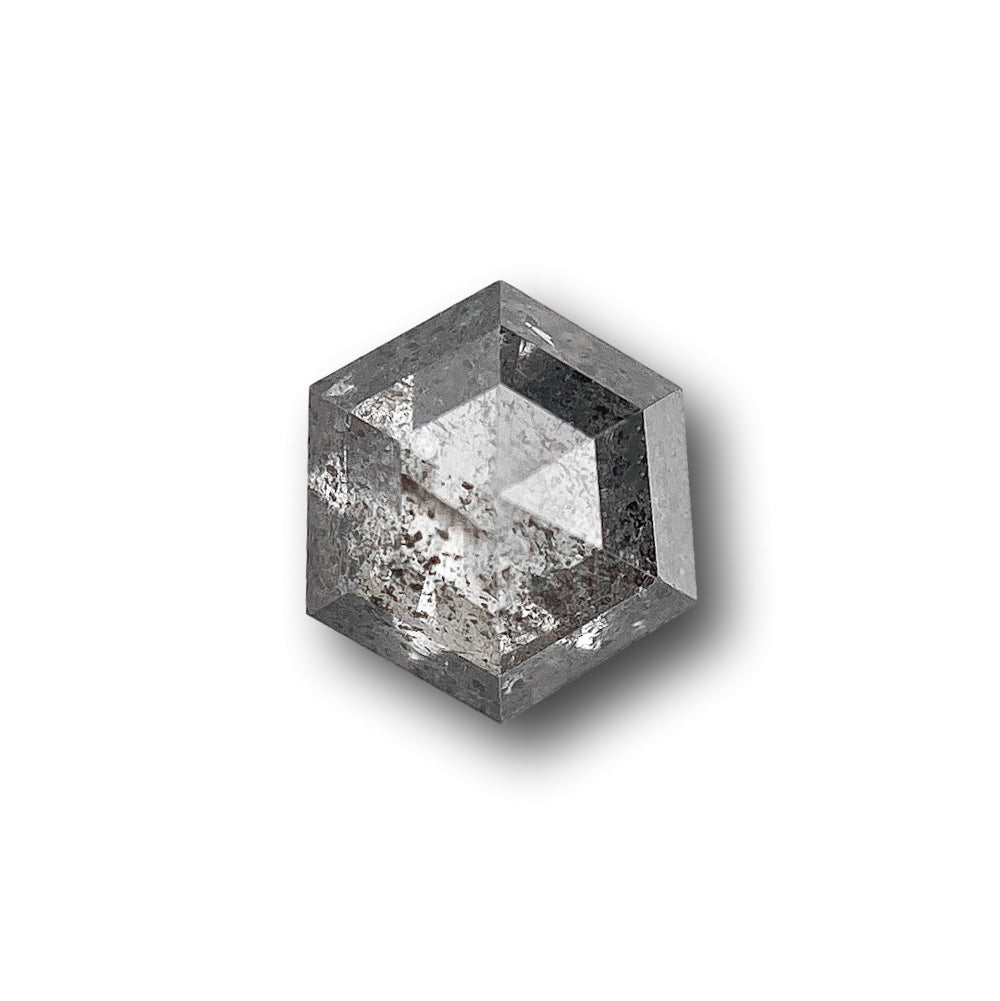 0.38ct | Salt & Pepper Hexagon Shape Rose Cut Diamond