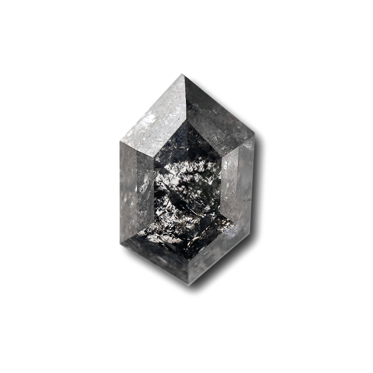 1.13ct | Salt & Pepper Hexagon Shape Rose Cut Diamond