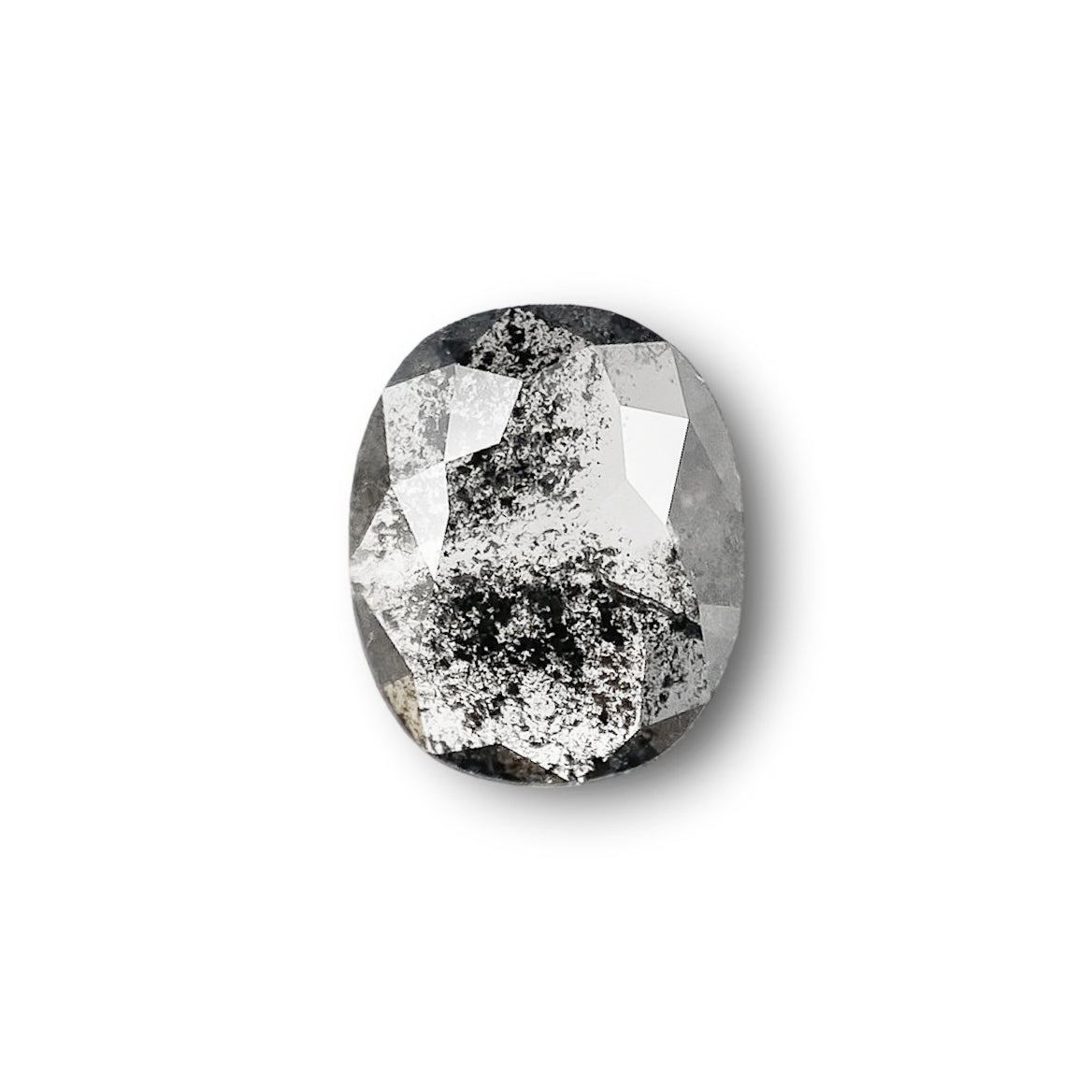 0.82ct | Salt & Pepper Cushion Shape Rose Cut Diamond