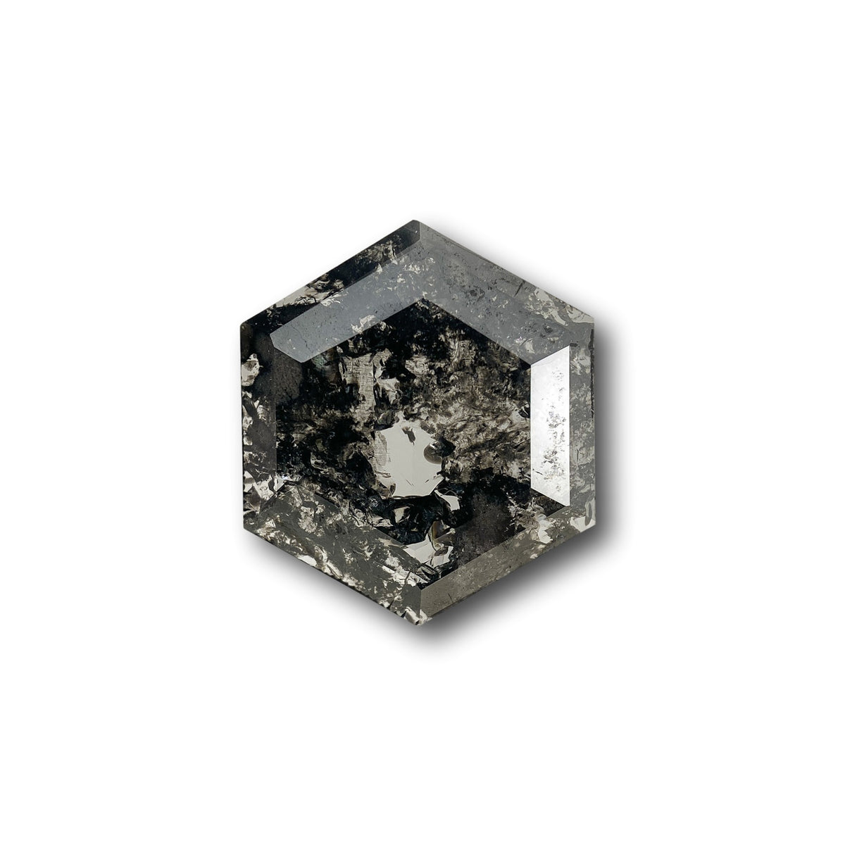 2.63ct | Salt & Pepper Hexagon Shape Rose Cut Diamond