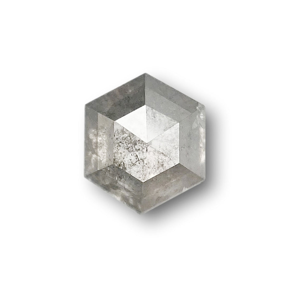 0.84ct | Salt & Pepper Hexagon Shape Rose Cut Diamond
