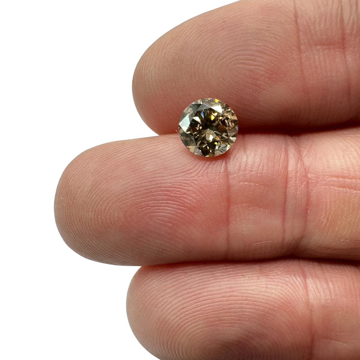 1.50ct | Champagne SI Round Shape Brilliant Cut Diamond - Modern Rustic Diamond