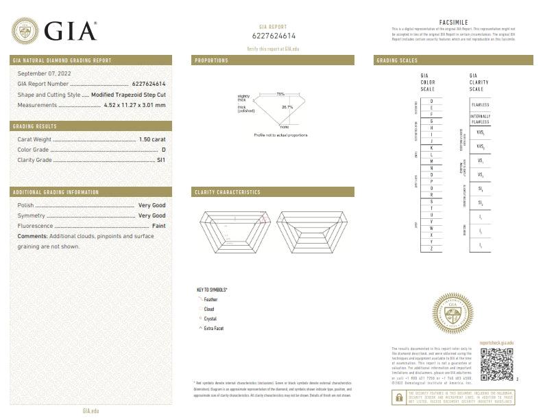 1.50ct | D/SI1 Trapezoid Shape Step Cut Diamond (GIA) - Modern Rustic Diamond