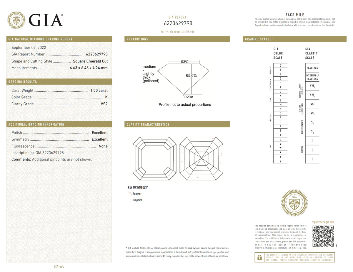 1.50ct | K/VS2 Asscher Shape Step Cut Diamond (GIA) - Modern Rustic Diamond