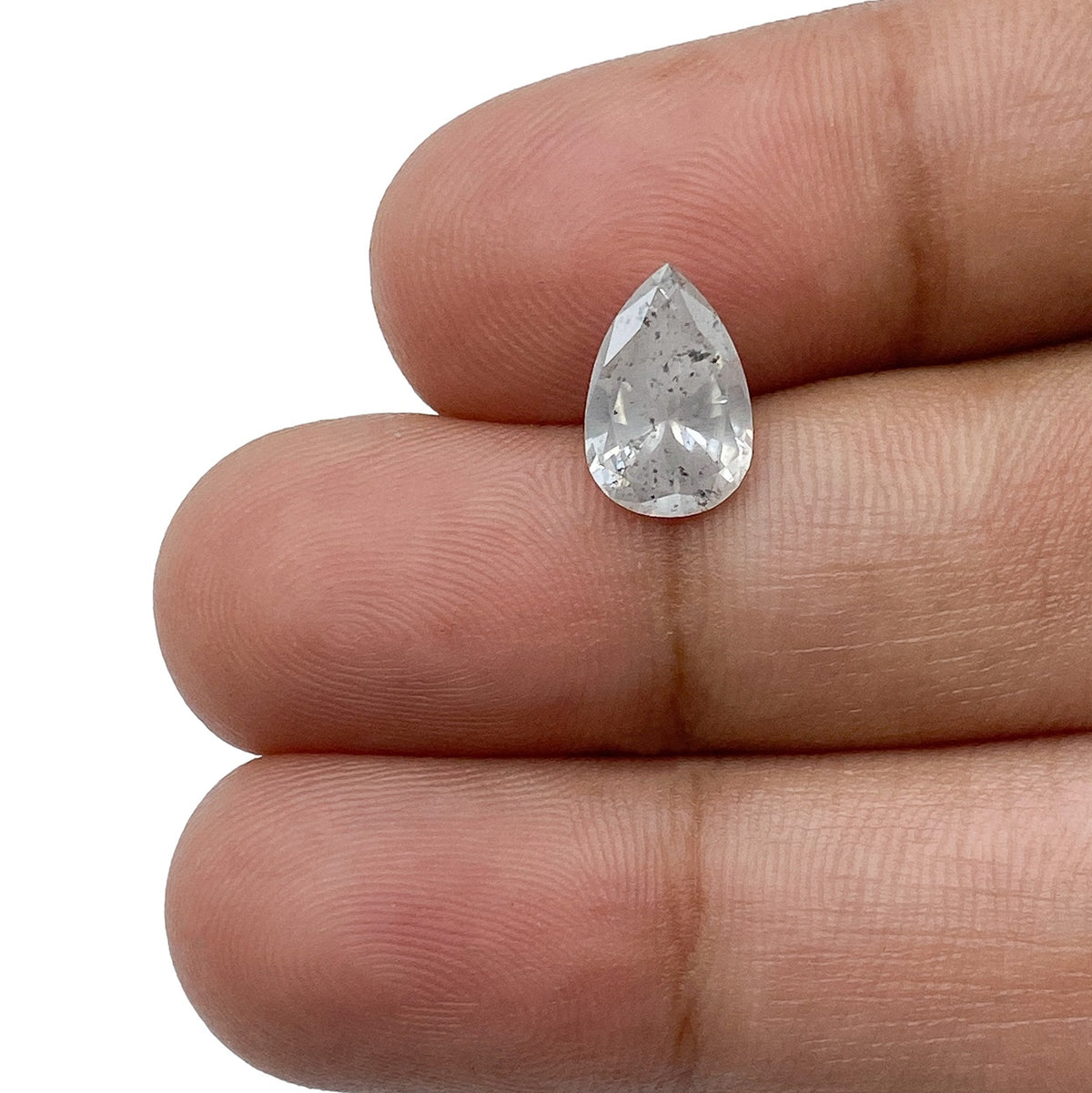1.50ct | Salt & Pepper Pear Shape Brilliant Cut Diamond - Modern Rustic Diamond