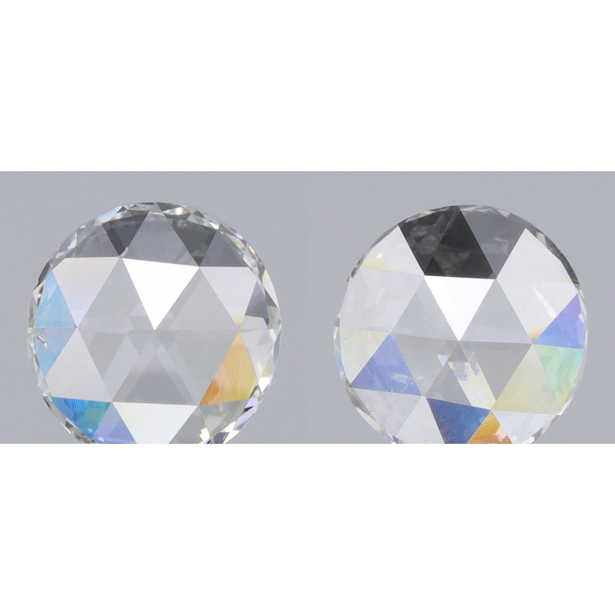 0.62cttw | I-J SI Round Shape Rose Cut Diamond Matched Pair - Modern Rustic Diamond