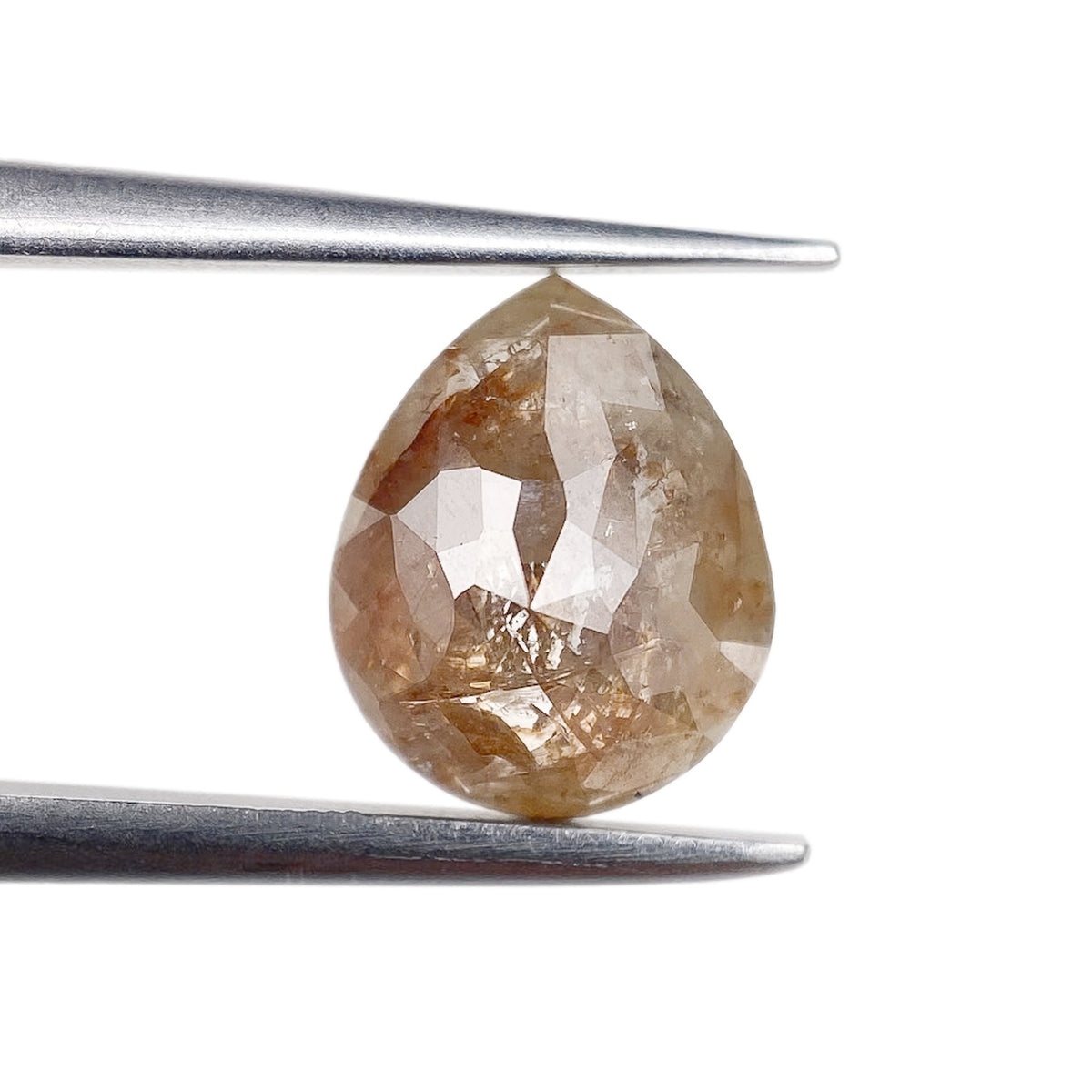 1.51ct | Salt & Pepper Pear Shape Rose Cut Diamond - Modern Rustic Diamond