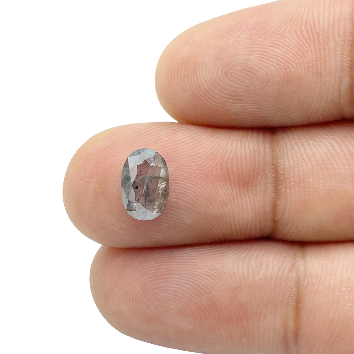 1.51ct | Salt & Pepper Oval Shape Rose Cut Diamond - Modern Rustic Diamond