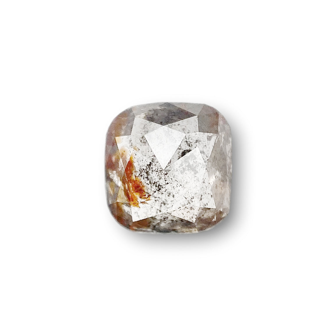0.78ct | Salt & Pepper Cushion Shape Rose Cut Diamond