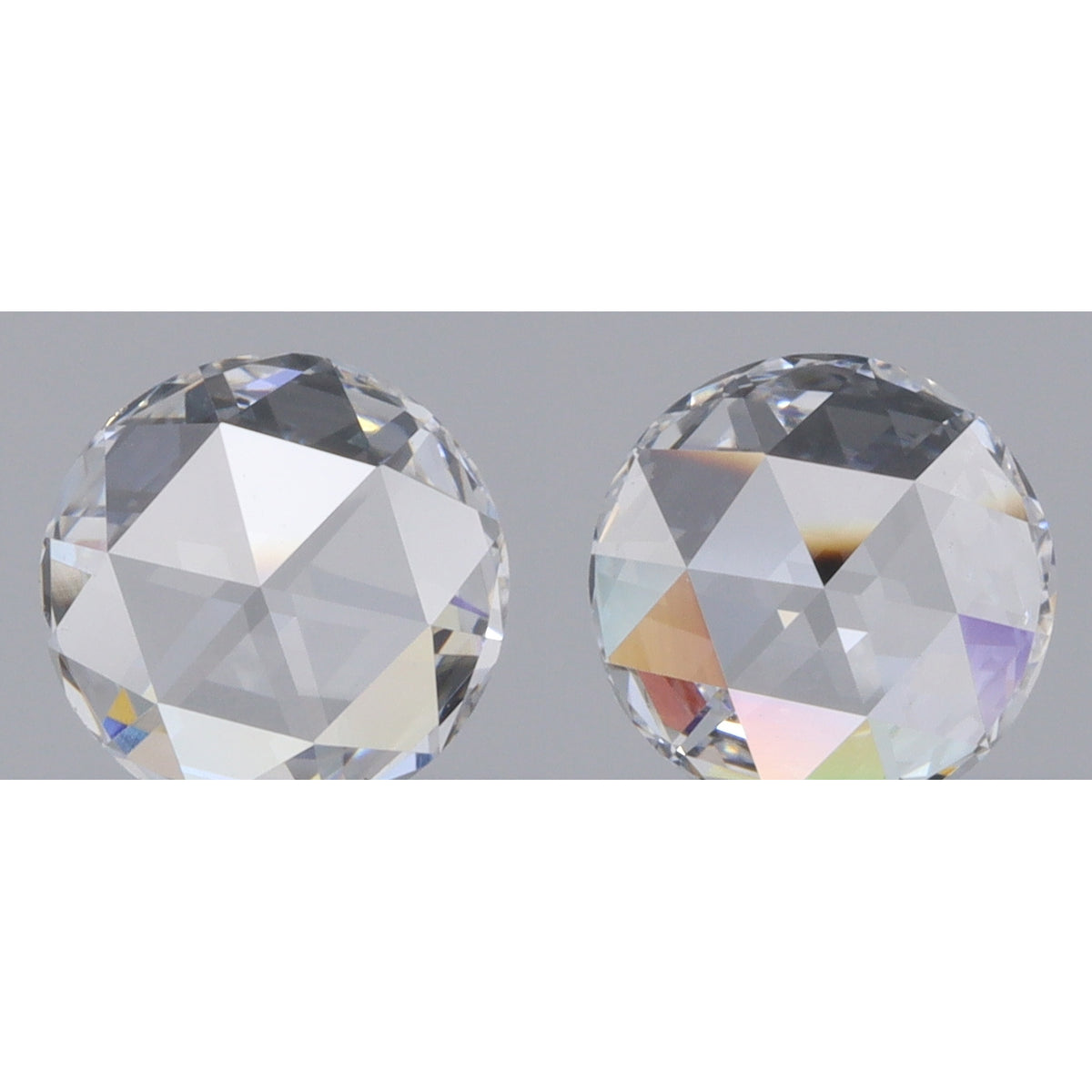 0.47cttw | D VVS Round Shape Rose Cut Diamond Matched Pair - Modern Rustic Diamond