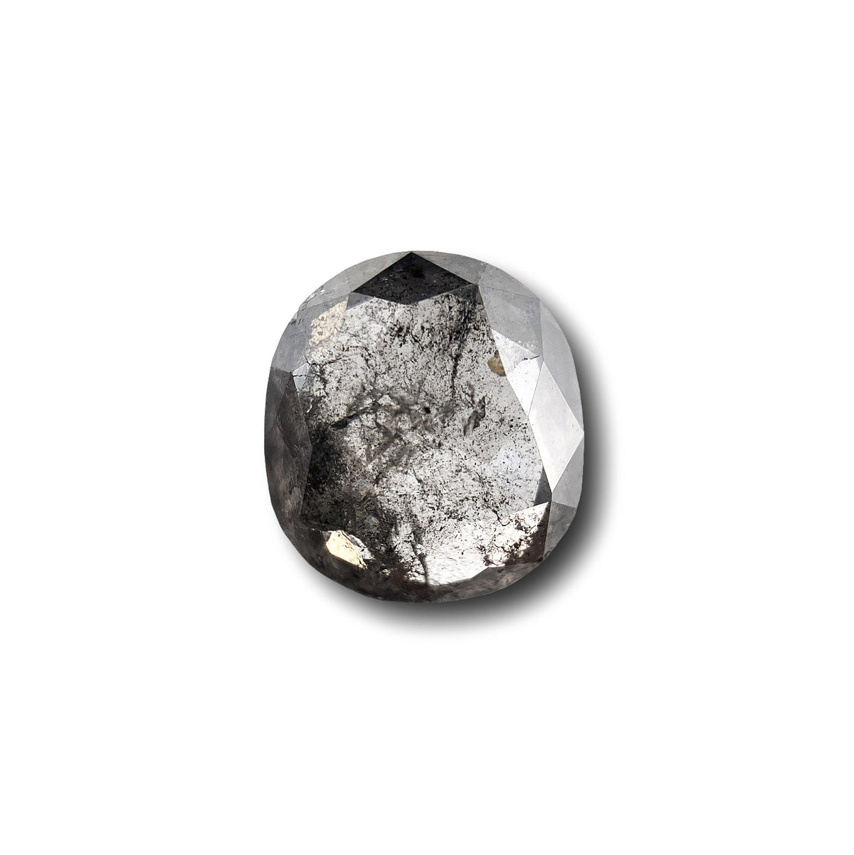 0.82ct | Salt & Pepper Cushion Shape Rose Cut Diamond