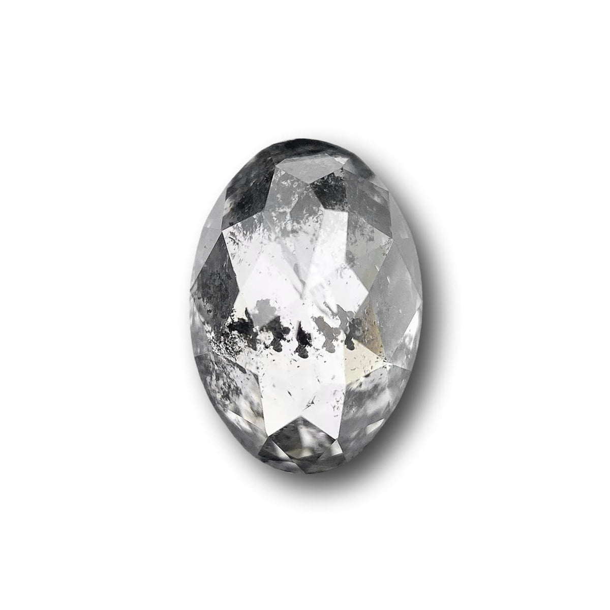 1.20ct | Salt & Pepper Oval Shape Rose Cut Diamond