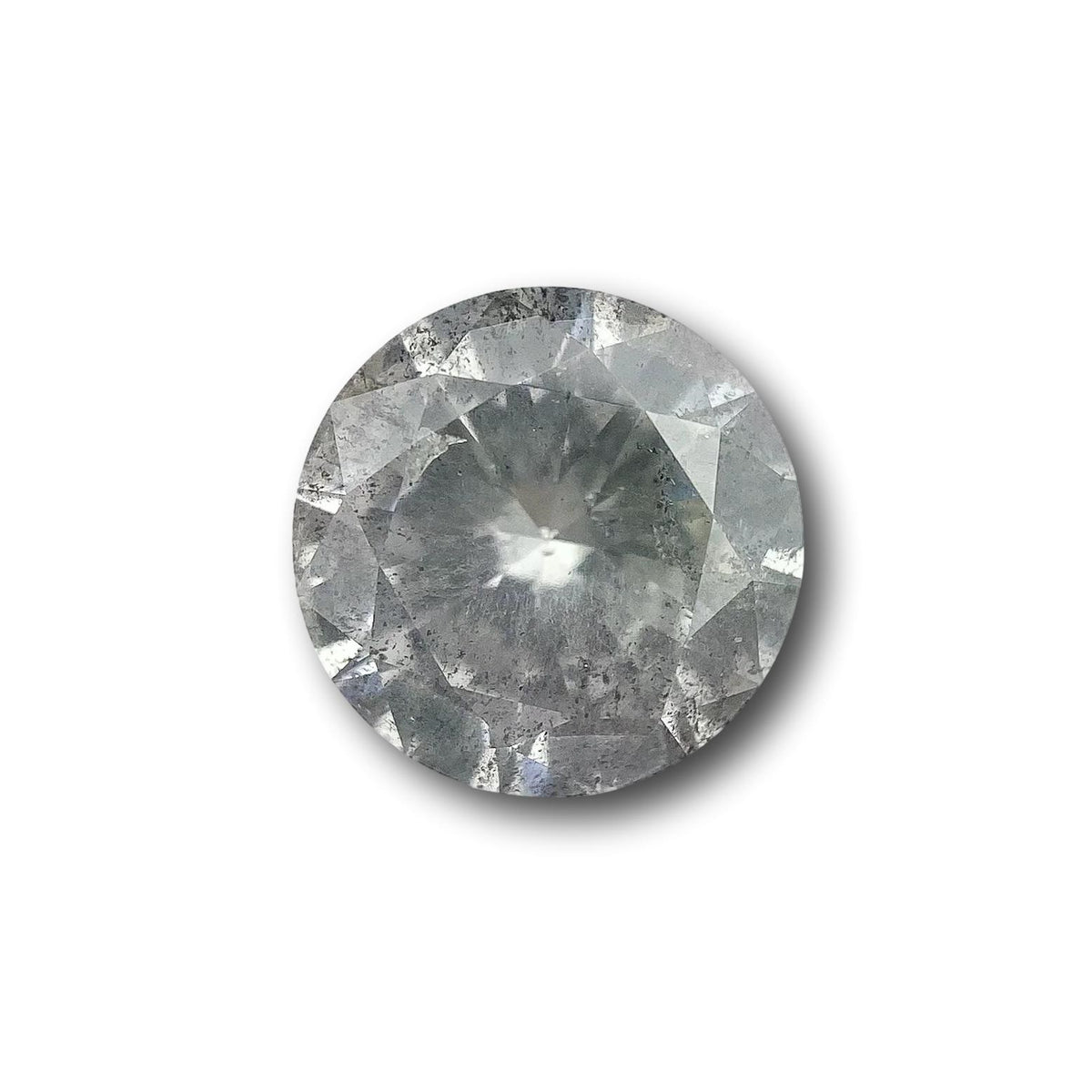 1.52ct | Salt & Pepper Round Shape Brilliant Cut Diamond - Modern Rustic Diamond