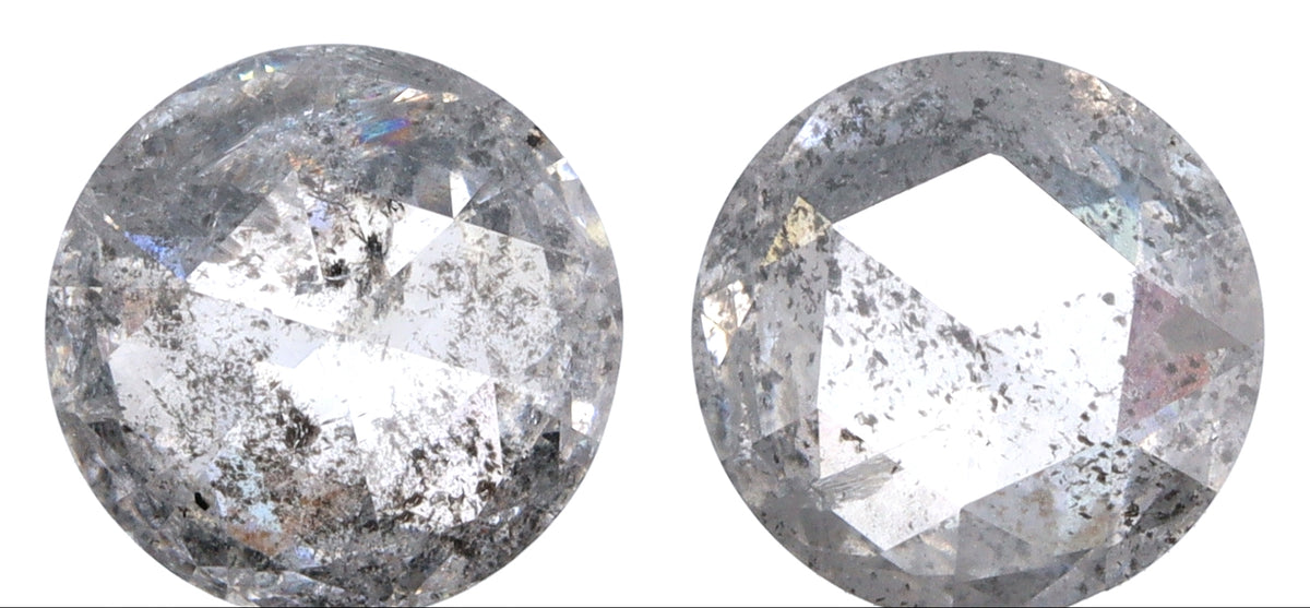 1.52cttw | Rustic Round Shape Brilliant Cut Diamond Matched Pair - Modern Rustic Diamond