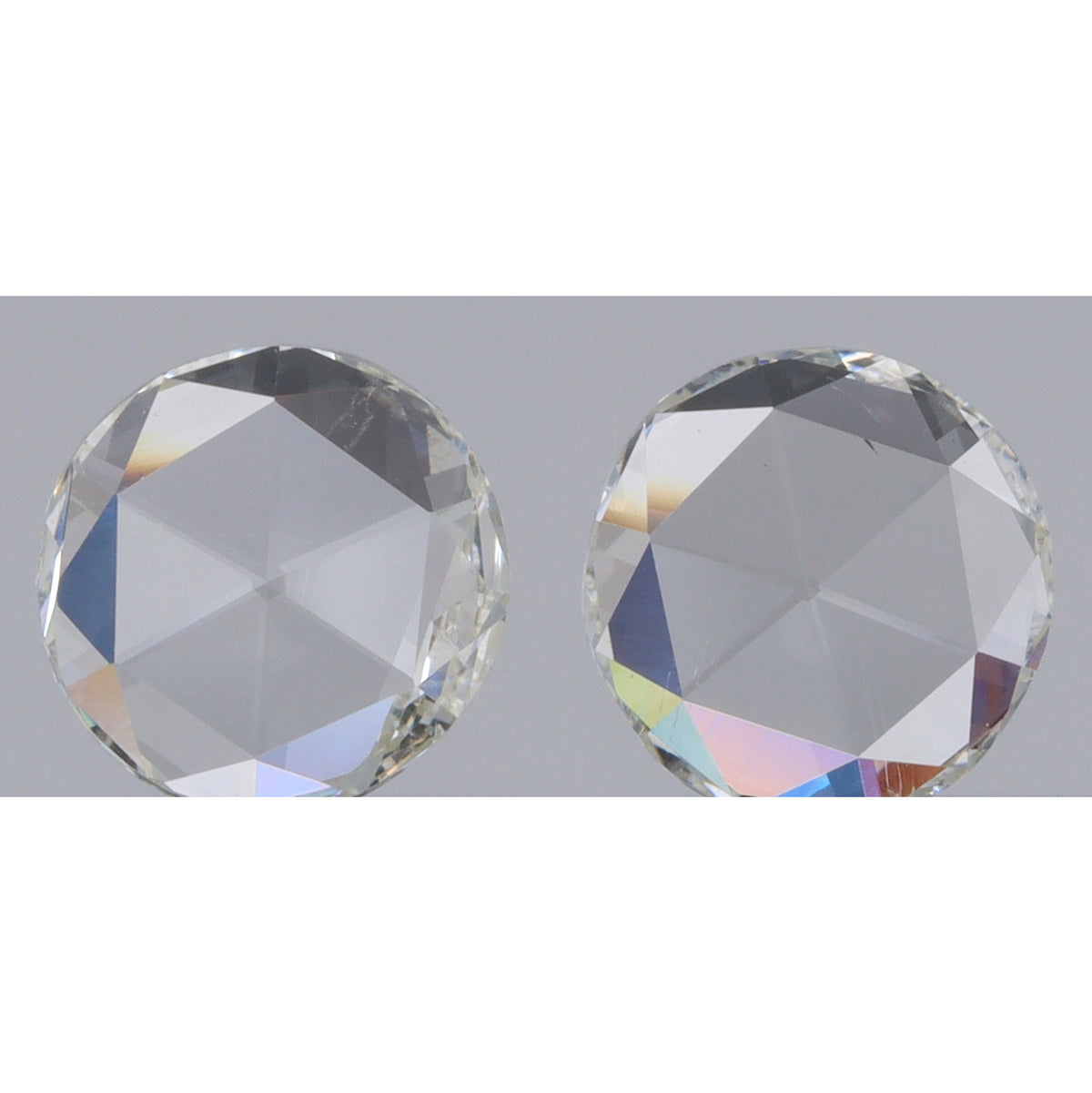0.70cttw | H-I VS-SI Round Shape Rose Cut Diamond Matched Pair - Modern Rustic Diamond