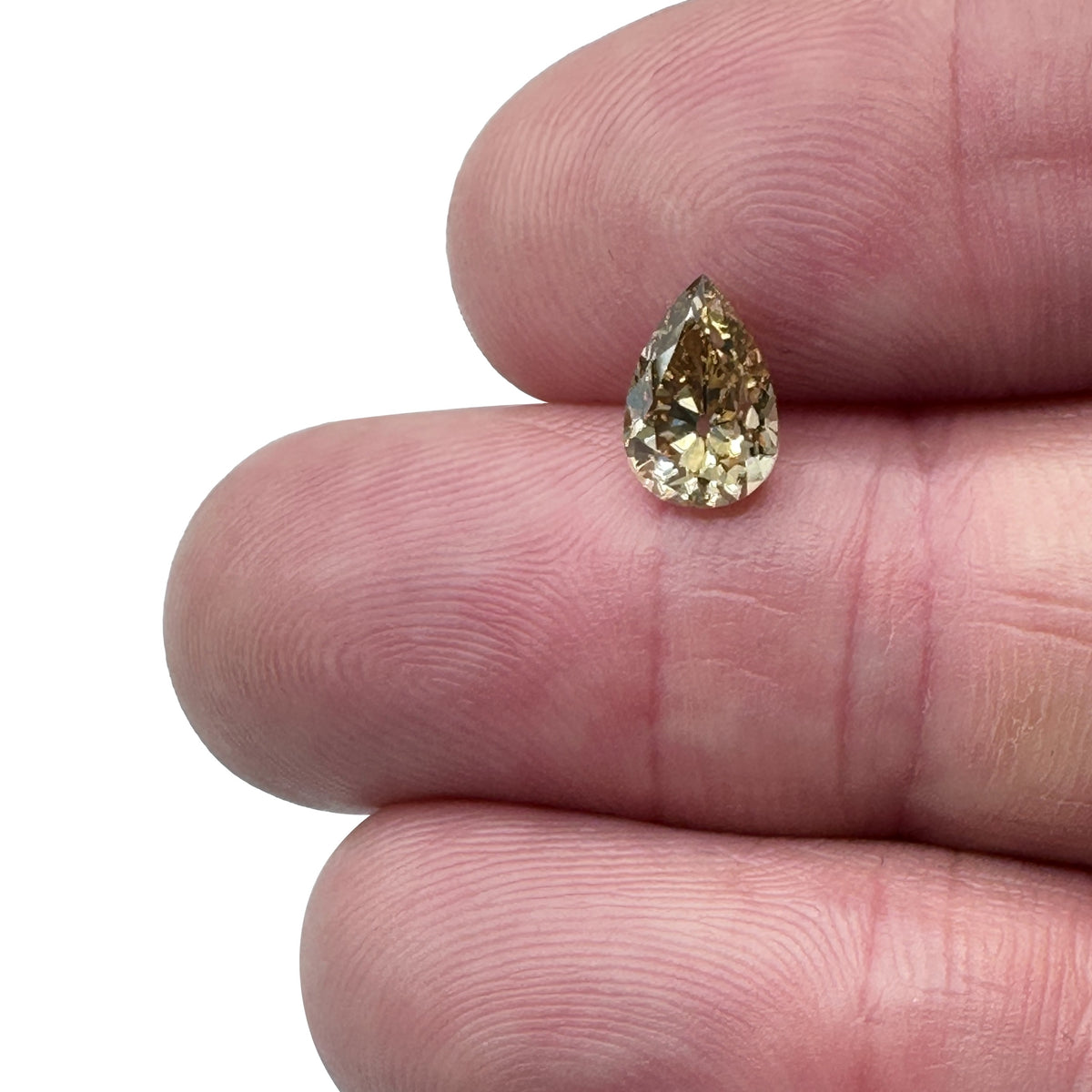 1.54ct | Champagne VS Pear Shape Brilliant Cut Diamond - Modern Rustic Diamond