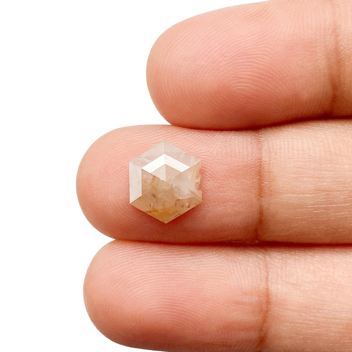 1.53ct | Rustic  Hexagon Shape Rose Cut Diamond - Modern Rustic Diamond