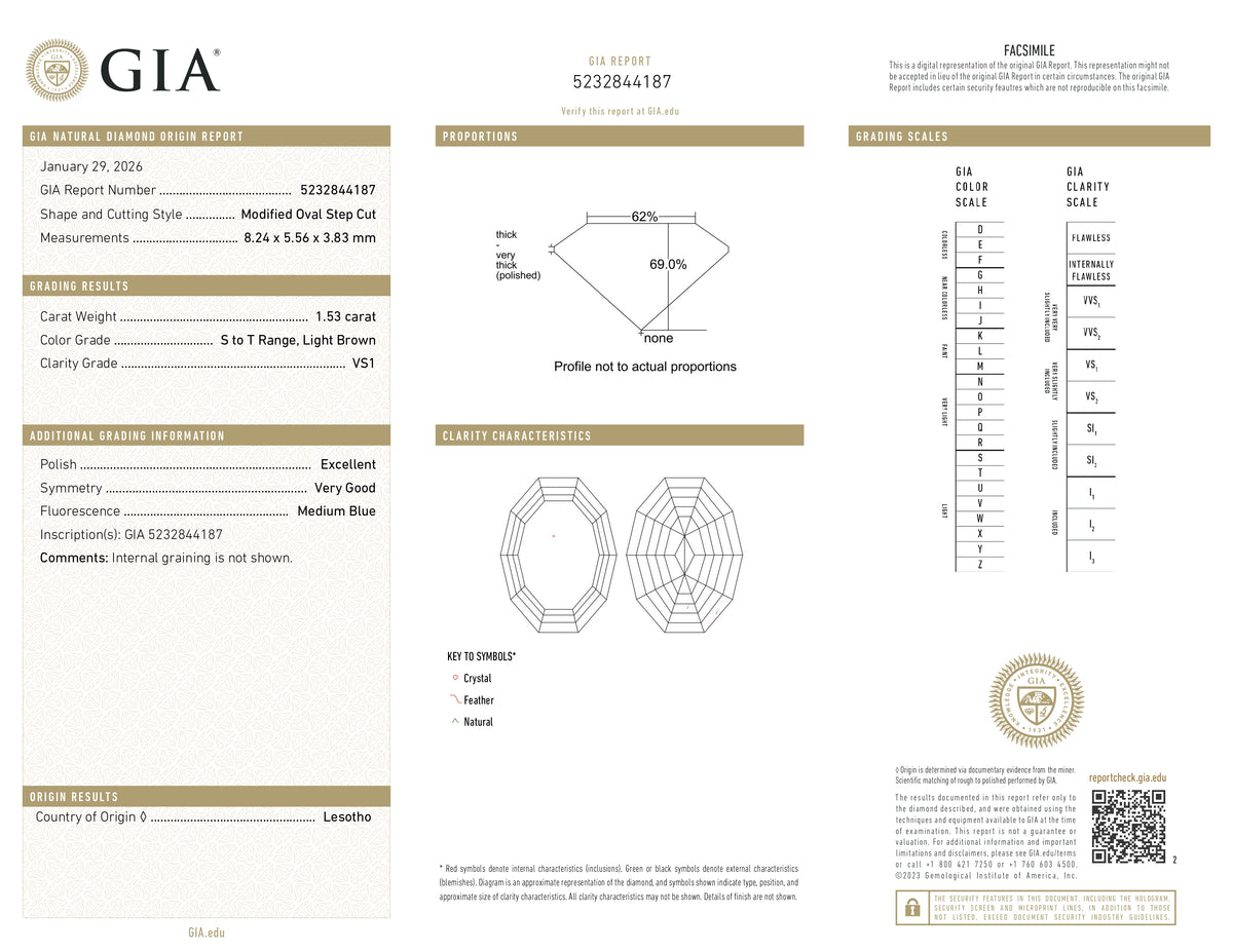 1.53ct | S-T/VS1 Oval Shape Step Cut Diamond (GIA) - Modern Rustic Diamond