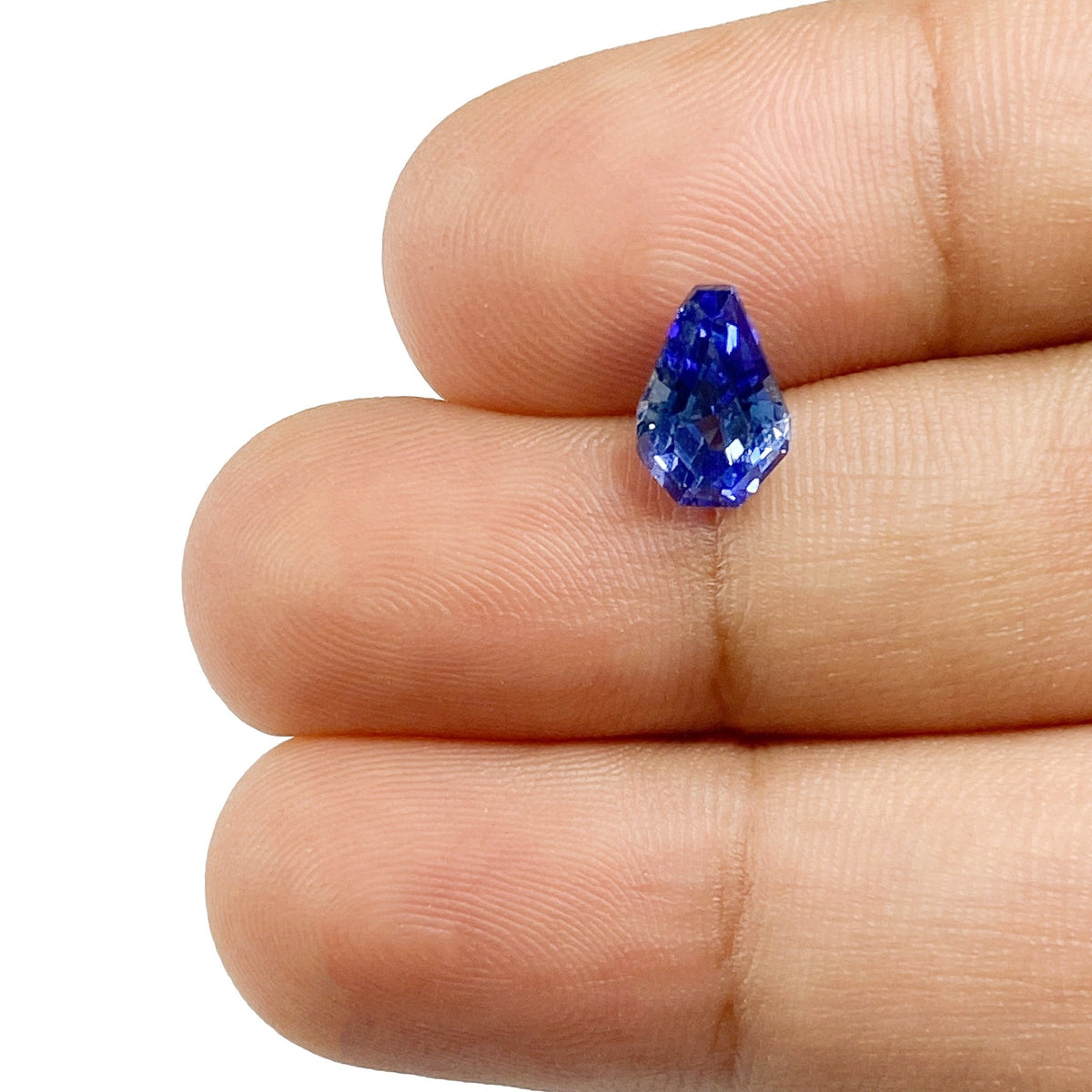 1.53ct | Step Cut Shield Shape Blue Sapphire-Modern Rustic Diamond