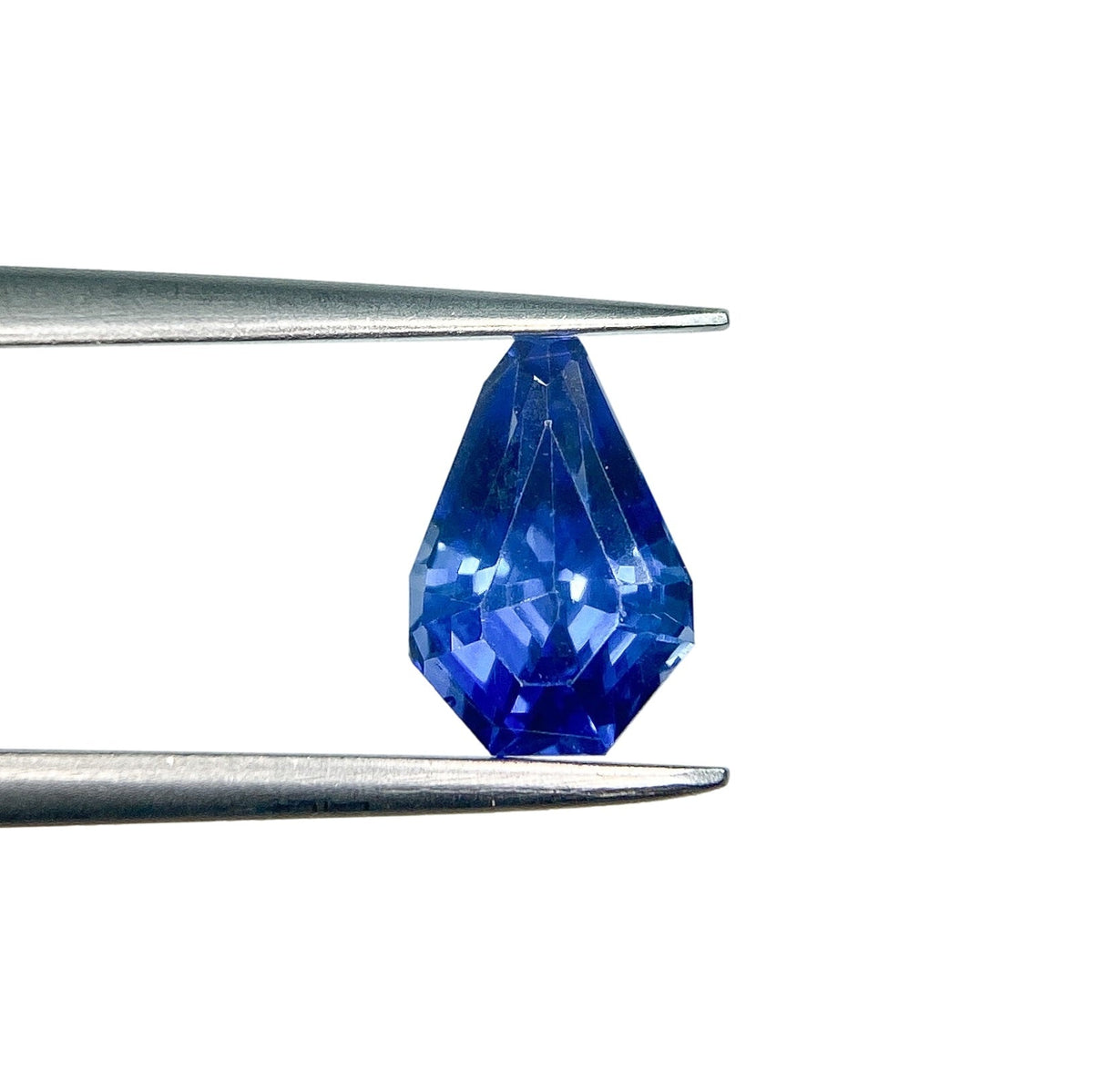 1.53ct | Step Cut Shield Shape Blue Sapphire-Modern Rustic Diamond