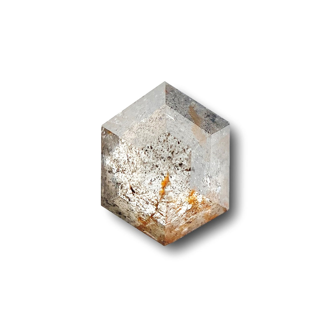 0.63ct | Salt & Pepper Hexagon Shape Rose Cut Diamond