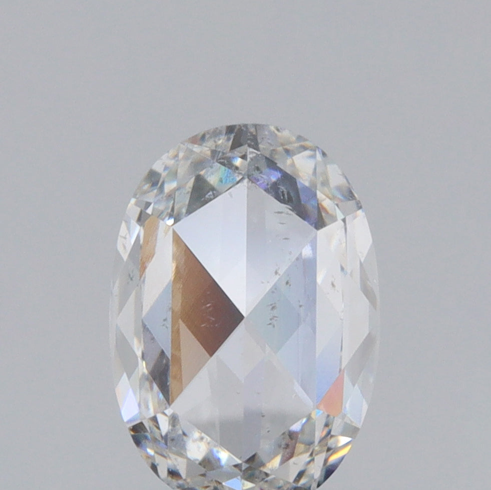 0.69ct | D/I1 Oval Shape Rose Cut Diamond - Modern Rustic Diamond